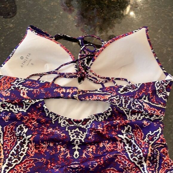 Athleta Sz S Strappy Halter Swim Tankini - Picture 6 of 9